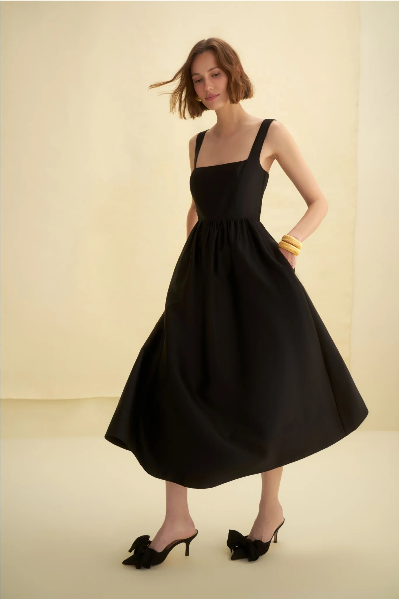 Black Dupioni Esme Dress | Tuckernuck (US)