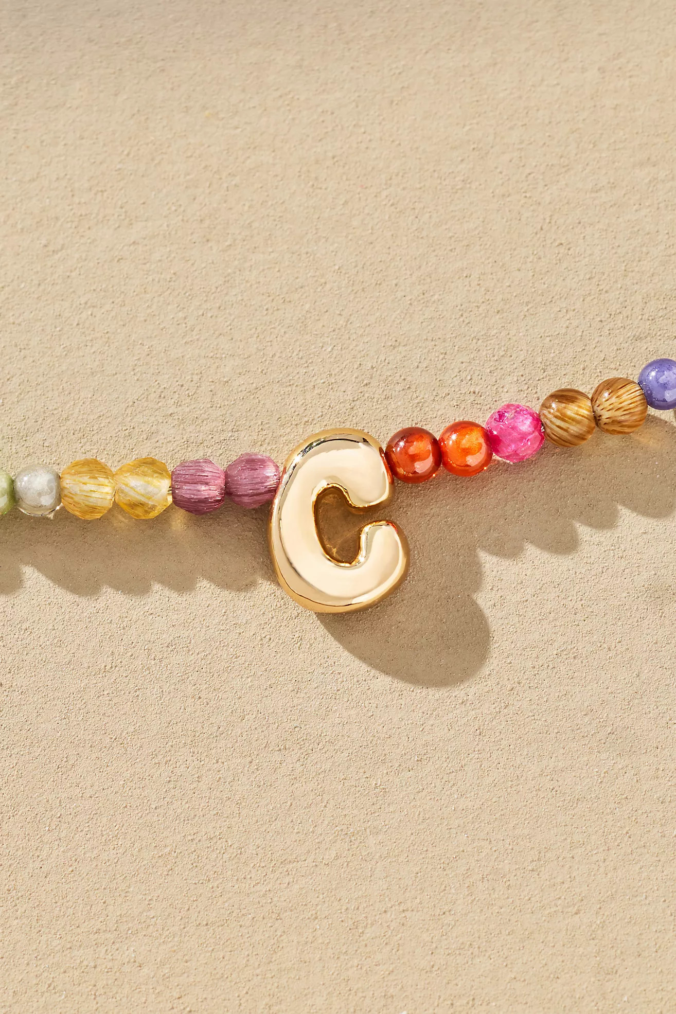 Delicate Beaded Monogram Necklace | Anthropologie (US)