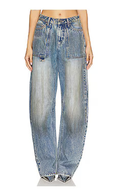 AFRM Rhett Carpenter Barrel Jeans in Dusty Tint Wash from Revolve.com | Revolve Clothing (Global)
