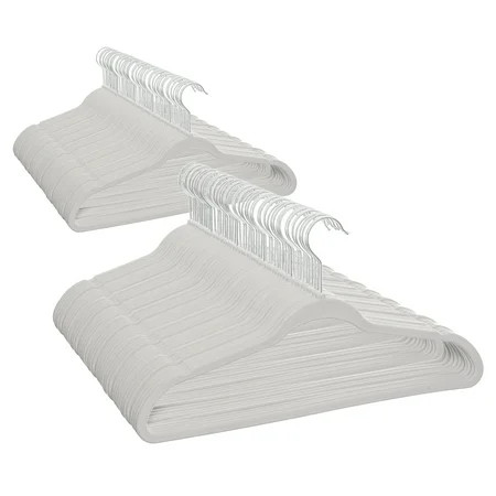 Better Homes & Gardens Velvet Clothing Adult Hangers, 100 Silver, Non-Slip, Space Saving | Walmart (US)