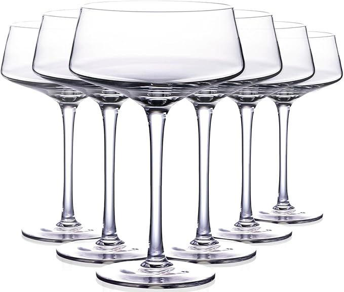 Physkoa Coupe Cocktail Glassess Set of 6-8oz Hand Blown Crystal Champagne Coupe Glasses - Espress... | Amazon (US)