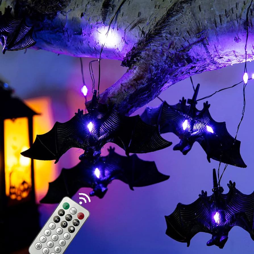 BOHON Halloween Lights String 30 LEDs Bat Fairy Lights with Remote 12 Lighting Modes Battery Oper... | Amazon (US)