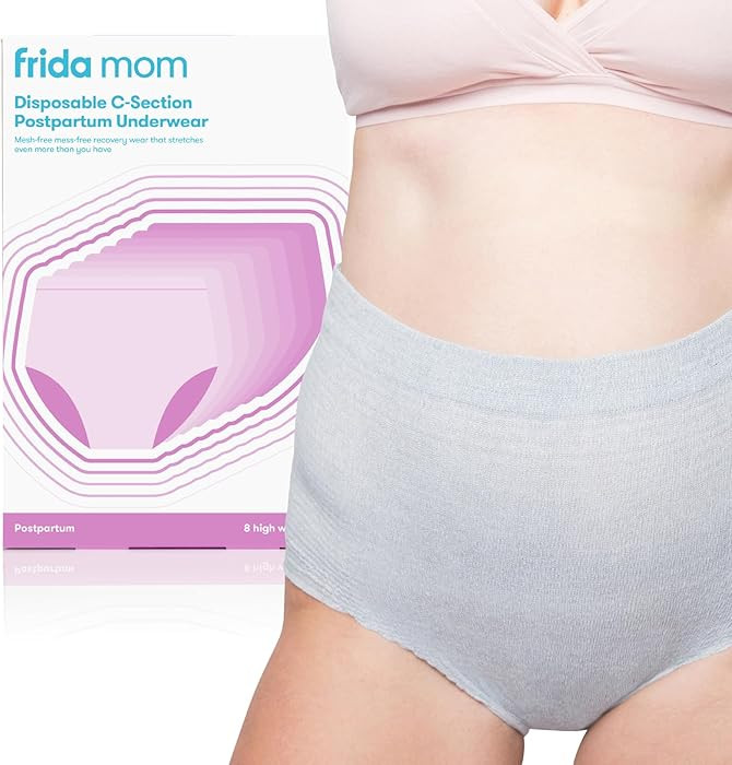 Frida Mom Postpartum Underwear for C-Section Recovery, Disposable High Waist with Stretch Support | Amazon (US)