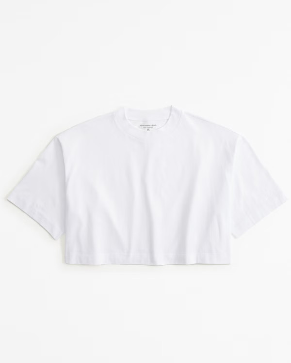 Women's Essential Premium Polished Cropped Tee | Women's Tops | Abercrombie.com | Abercrombie & Fitch (US)