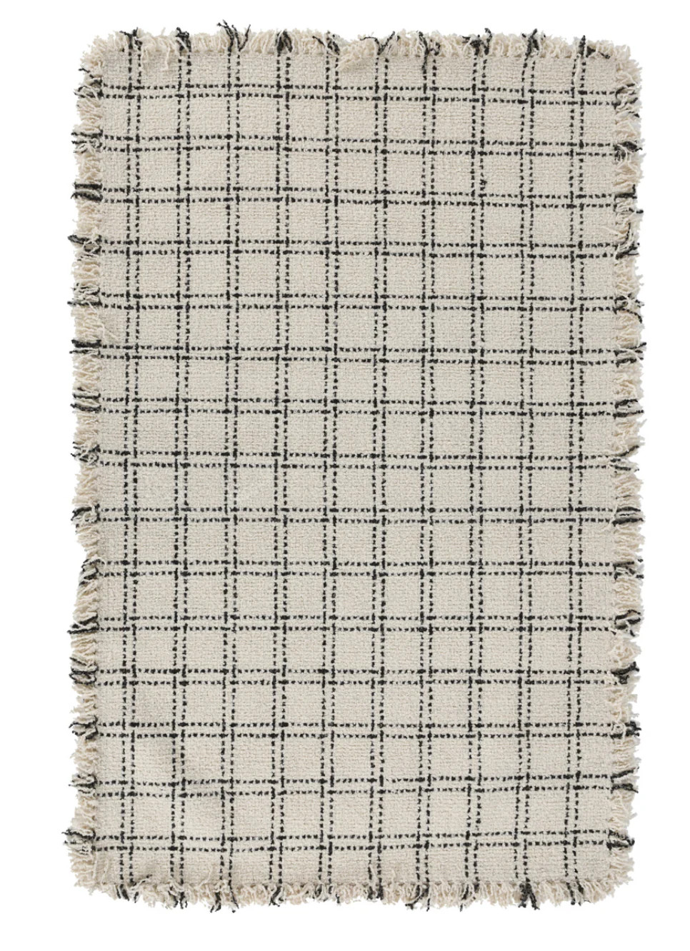 Bradley Hand Spun Wool Rug Ivory Black Check | Mintly Home