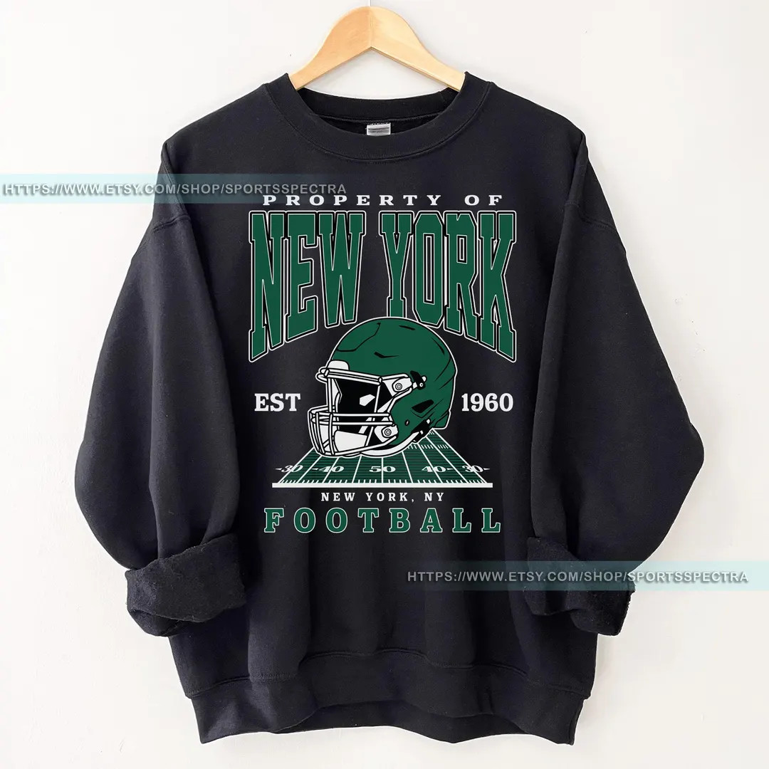 New York Football Sweatshirt T-shirt, Vintage New York Football Shirt, Jet Shirt New York Shirt, ... | Etsy (US)