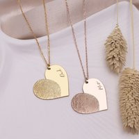 Engraved Fingerprint Heart Necklace, Actual Custom Handwriting Jewelry, Handmade Minimalist | Etsy (US)