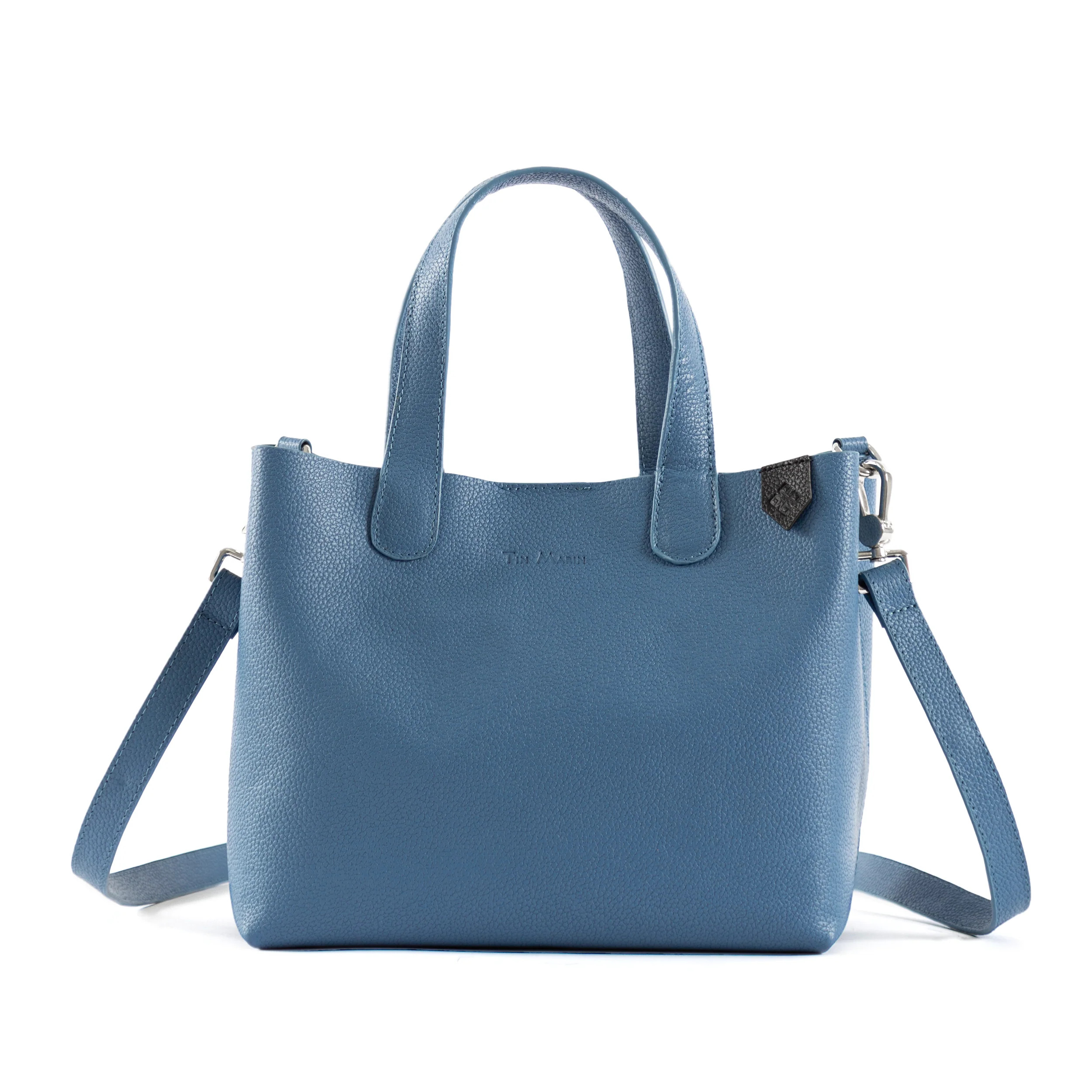 Emma Leather Crossbody - Stone Blue | Tin Marin