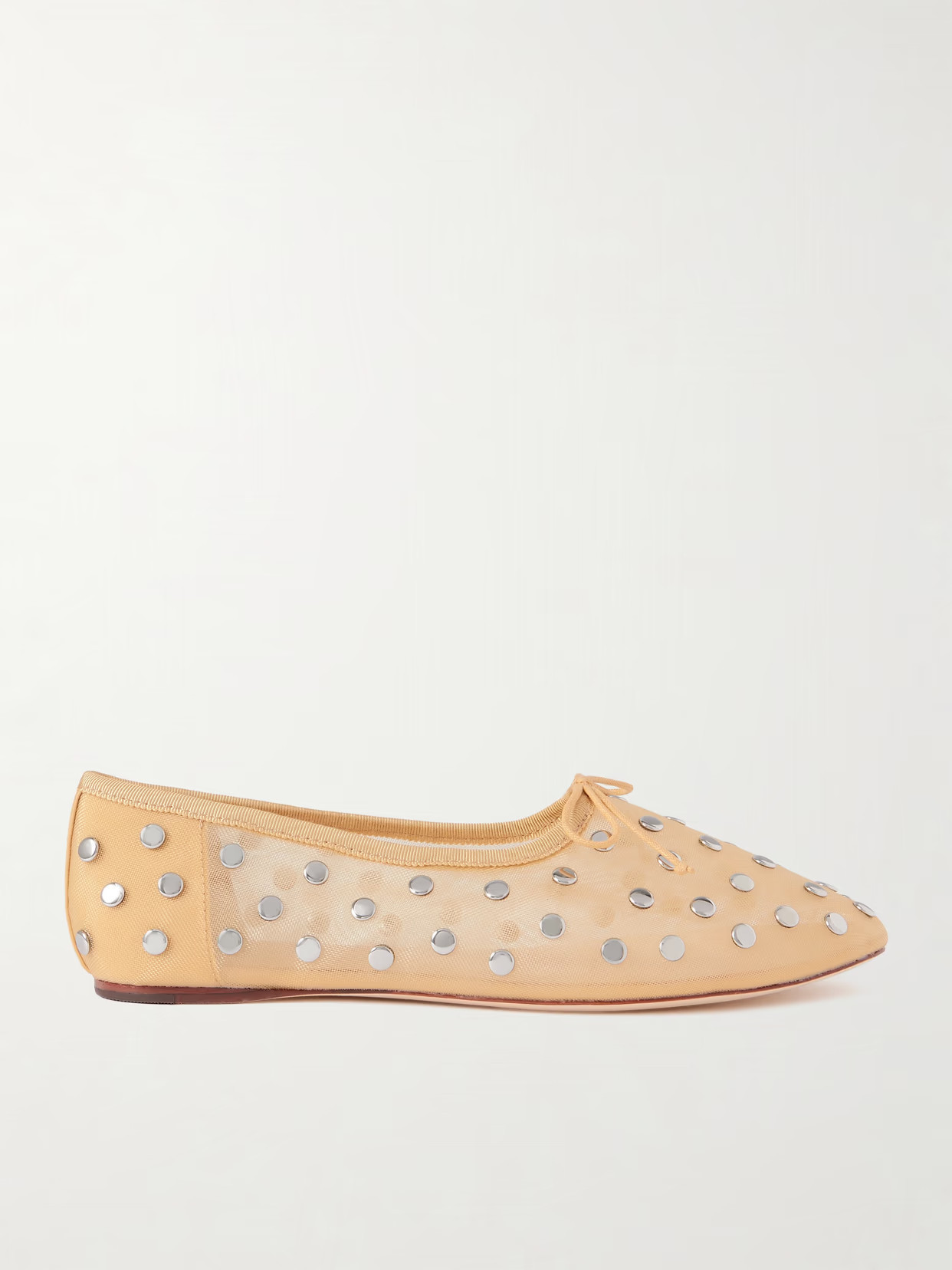 Loeffler Randall - Landon Embellished Mesh Ballet Flats - Neutrals | NET-A-PORTER (US)