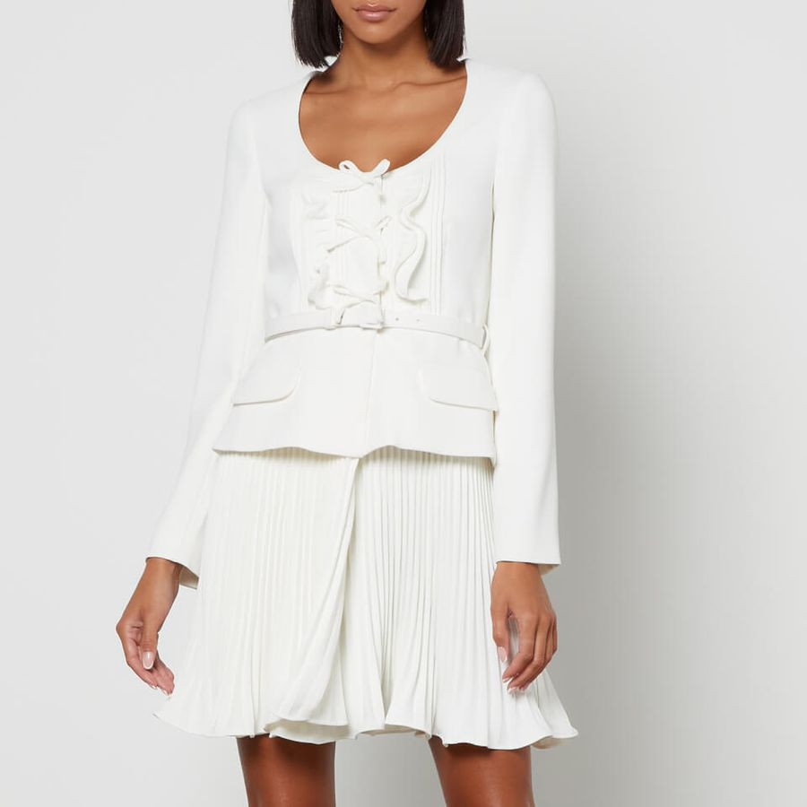 Self-Portrait Bow-Appliquéd Stretch-Crepe Mini Dress | Coggles (Global)