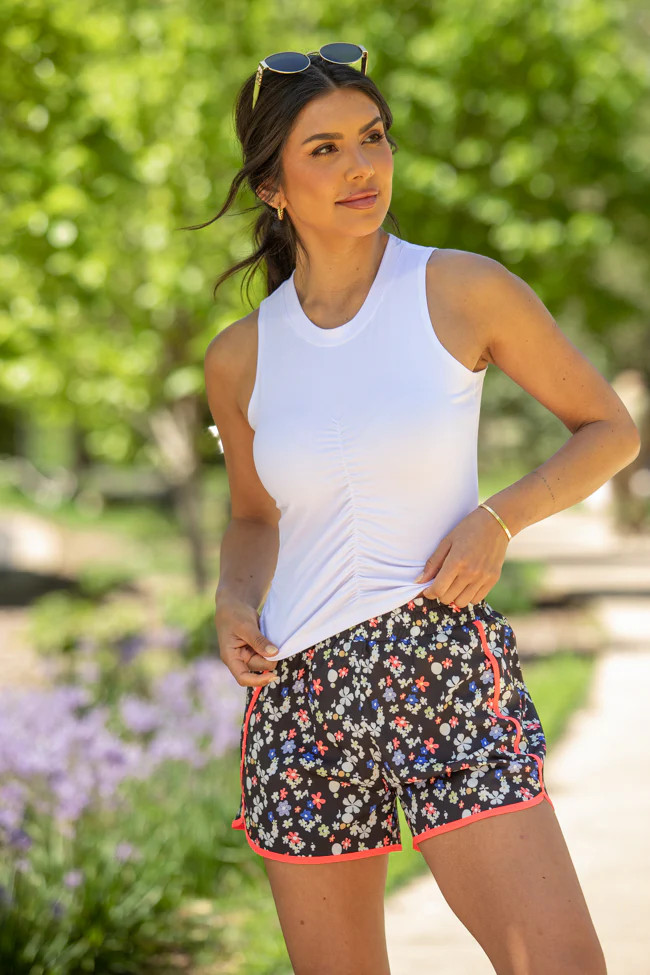 Inspired By You White Ruched Tank | Pink Lily