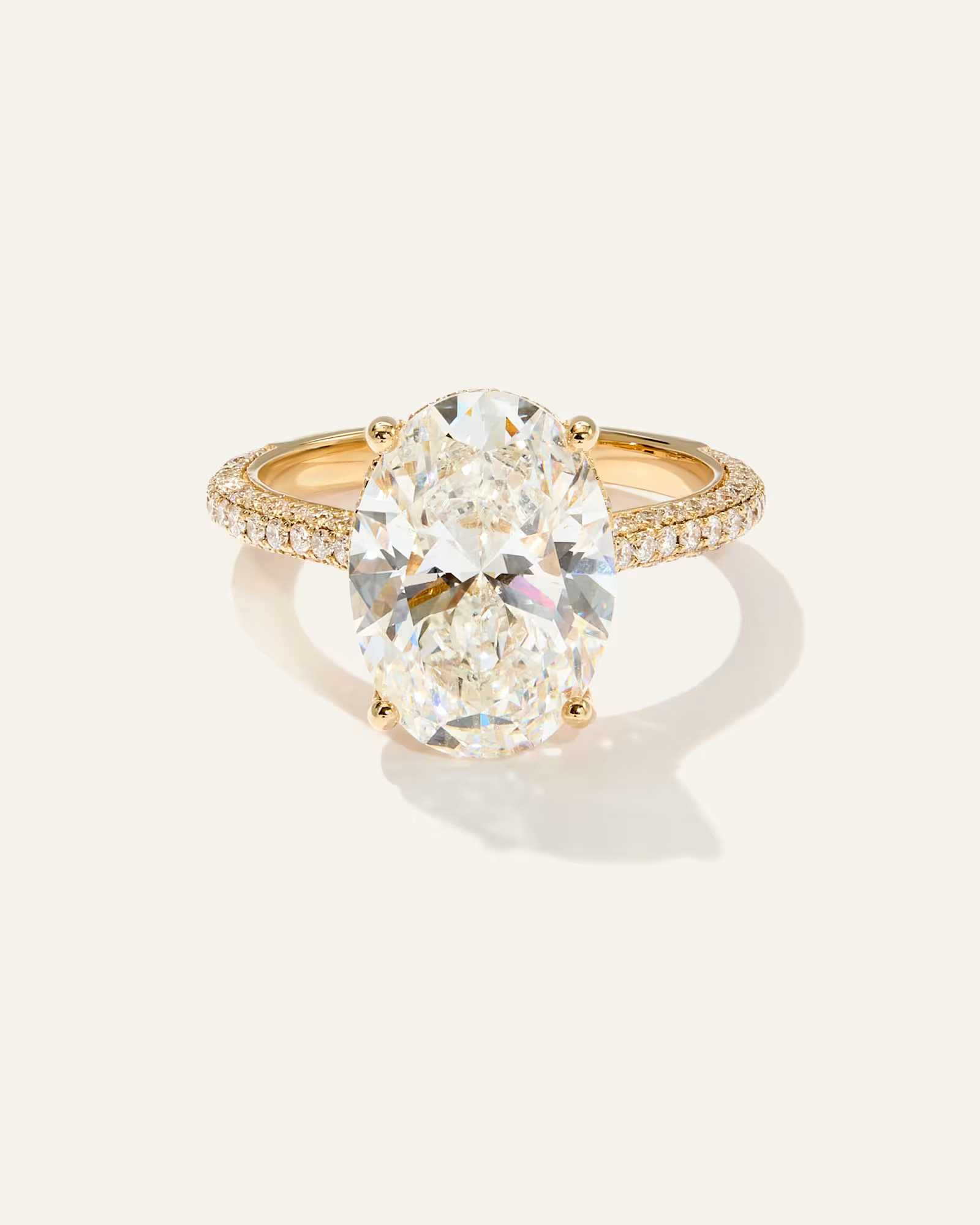 Lab Grown Diamond Oval Pave Cathedral Engagement Ring | Quince