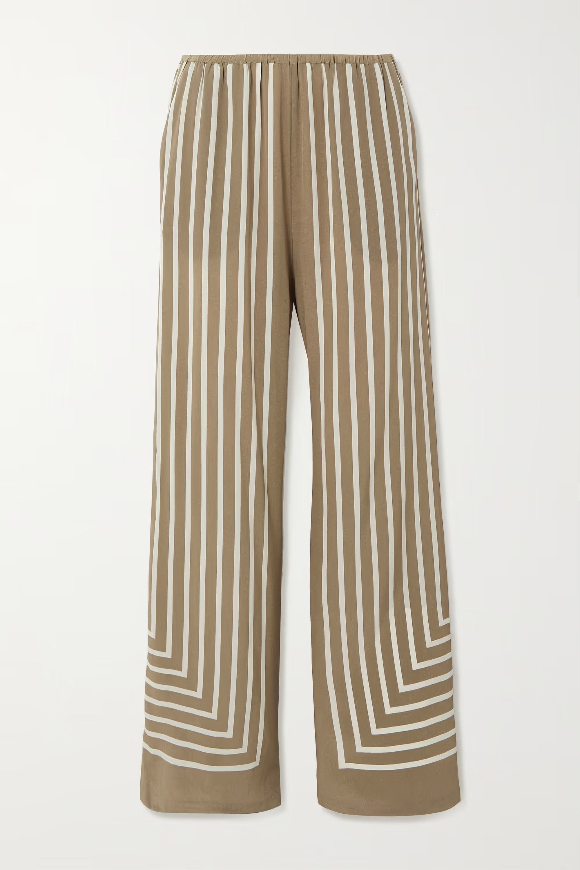 Striped silk wide-leg pants | NET-A-PORTER (US)