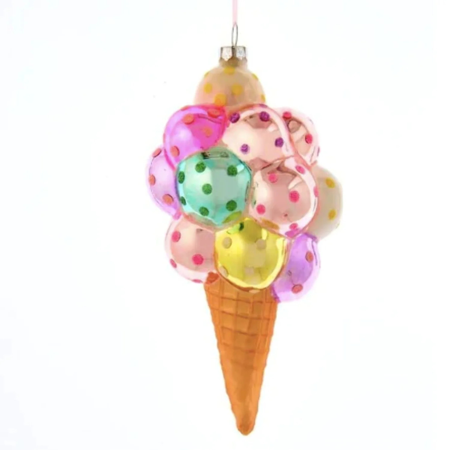 Ice Cream Cone Glass Ornament 6.25 - Walmart.com | Walmart (US)