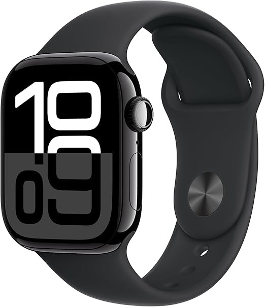 Apple Watch Series 10 [GPS 42mm case] Smartwatch with Jet Black Aluminum Case with Black Sport Ba... | Amazon (US)