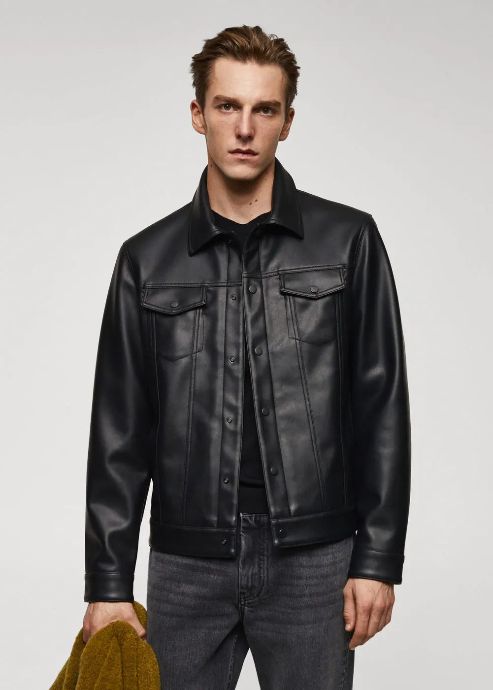 Faux leather jacket with pockets | MANGO (UK)