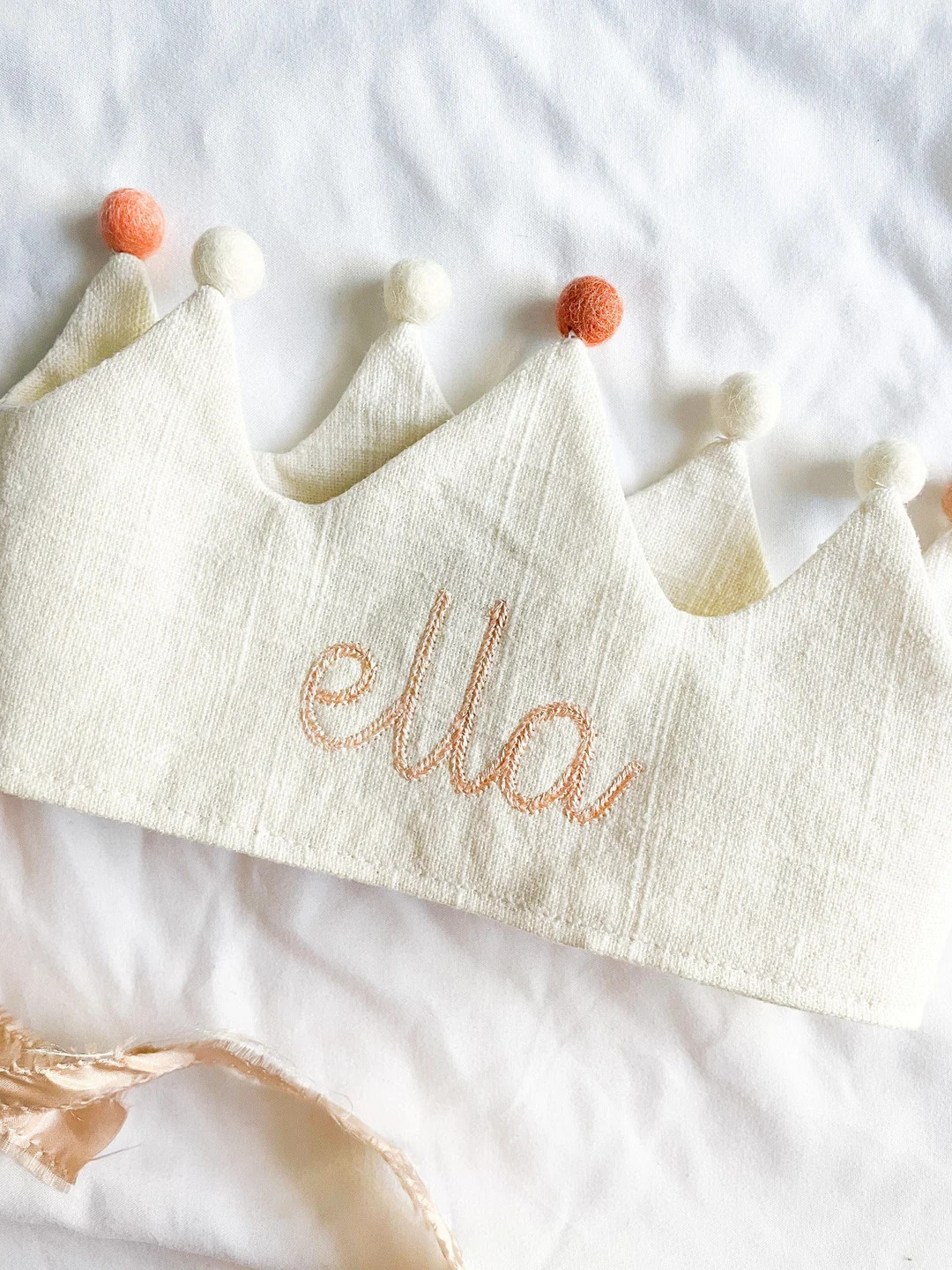 Grow-with-me Embroidered Linen Birthday Crown | 1st Birthday Crown | Party Hat | Personalized Cro... | Etsy (US)