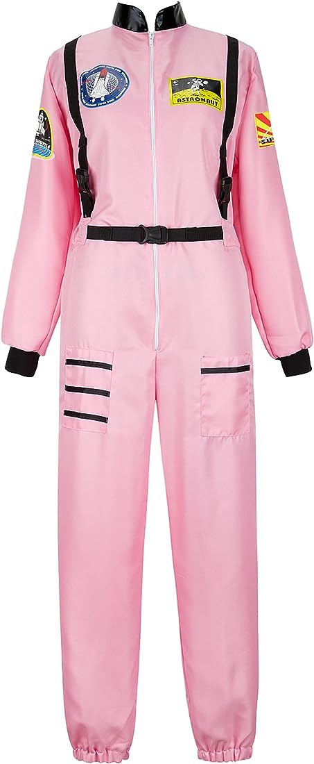 Women's Astronaut Spaceman Costume Adult Coverall Air Force Flight Jumpsuit Halloween Dress Up Pa... | Amazon (US)