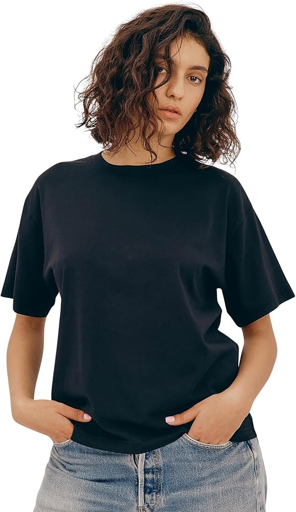 Organic Basics Women's True Boxy Cotton Short Sleeve Tee | Amazon (US)