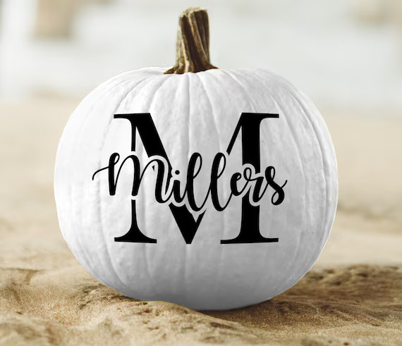 Personalized Monogram - Name Vinyl Decal  For Pumpkin, Pumpkin Decor, Initial Monogram - Hallowee... | Etsy (US)