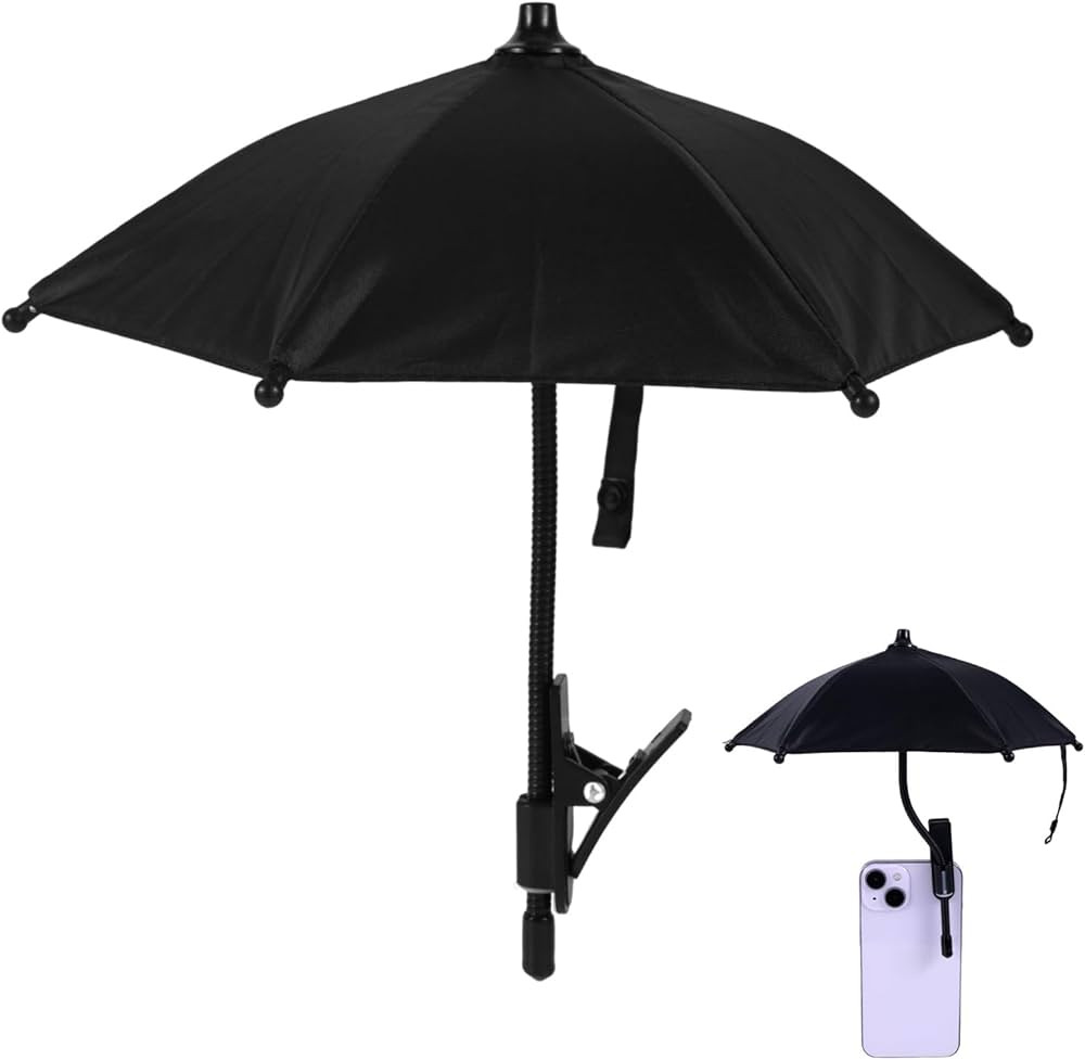 Cell Phone Umbrella Clip, Adjustable Cell Phone Umbrella Sun Shade Clip Mini Shade Cover for Prot... | Amazon (US)