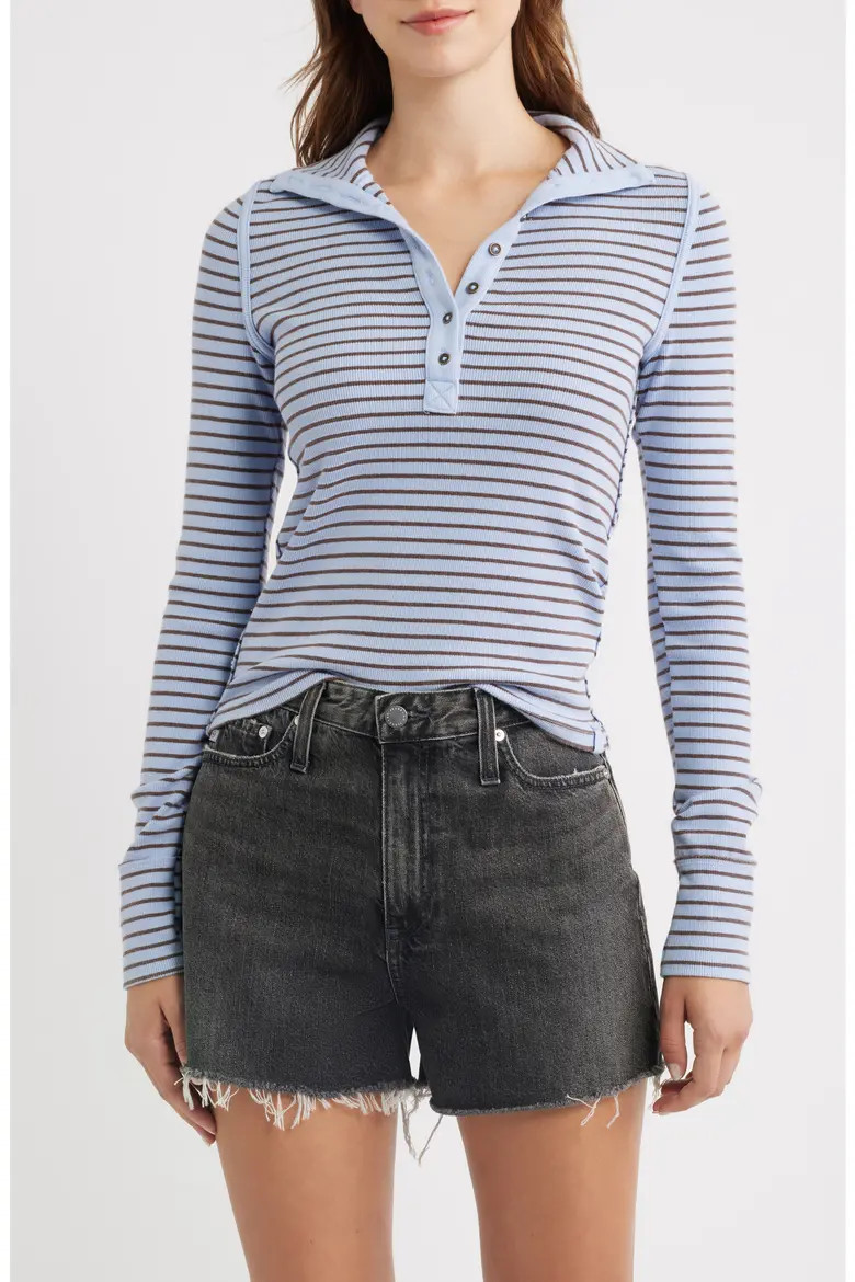 Lake Stripe Rib Henley (Women) | Nordstrom | Nordstrom