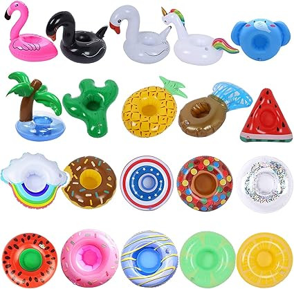 Inflatable Drink Holder 20 Pack Inflatable Drink Floats Cup Holders for Summer Pool Party, Variet... | Amazon (US)
