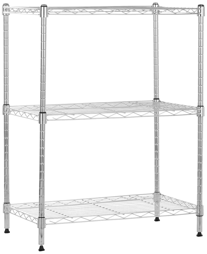 Amazon Basics 3-Shelf Adjustable Heavy Duty Steel Wire Rack Storage Shelving Organizer for Kitche... | Amazon (US)