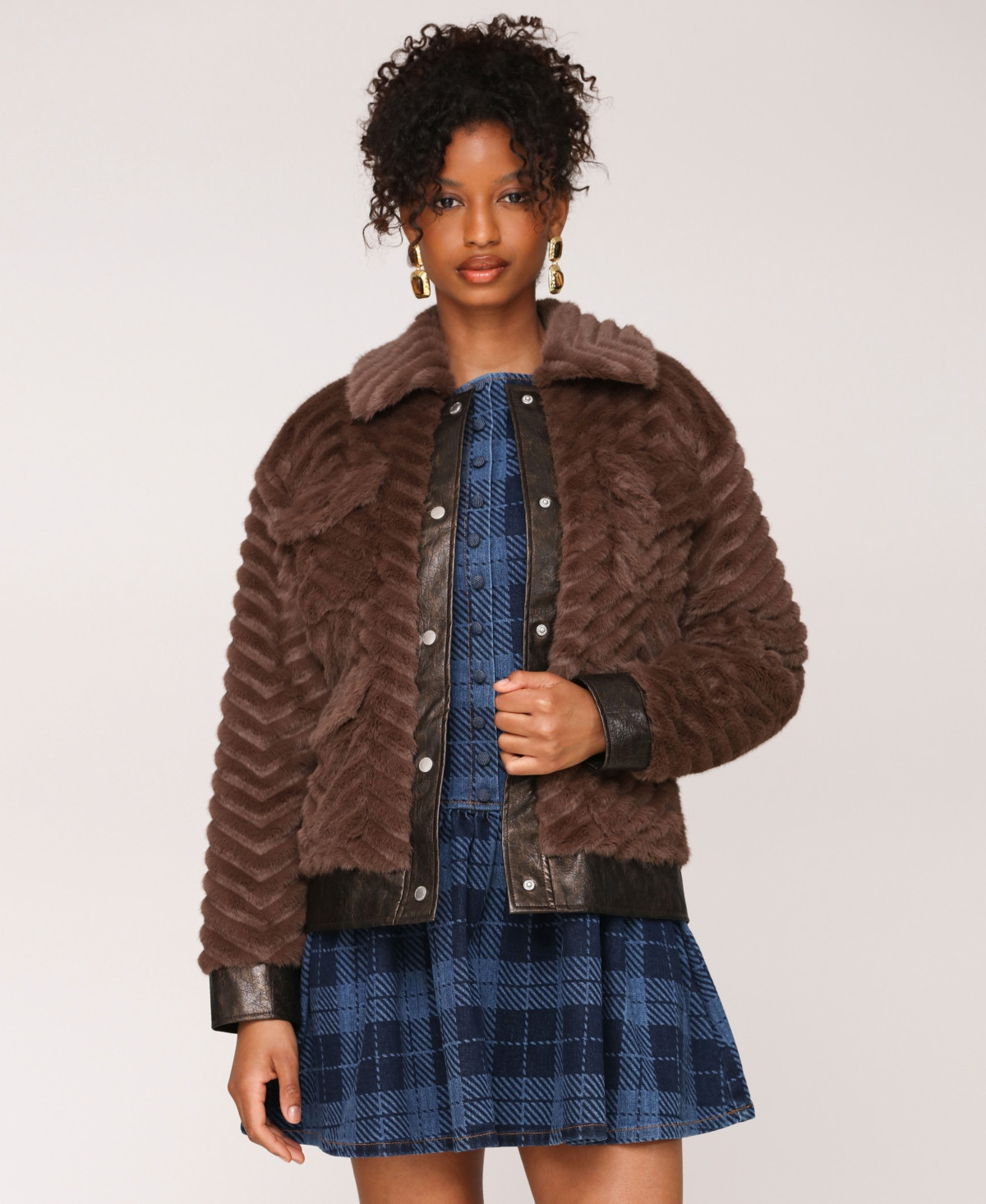 Avec Les Filles Women's Faux-Fur Bomber Jacket - Mink/Java | Macy's