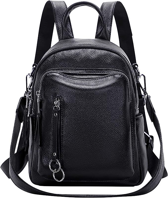 ALTOSY Fashion Genuine Leather Backpack Purse for Women Shoulder Bag Casual Daypack Small (S10 Bl... | Amazon (US)