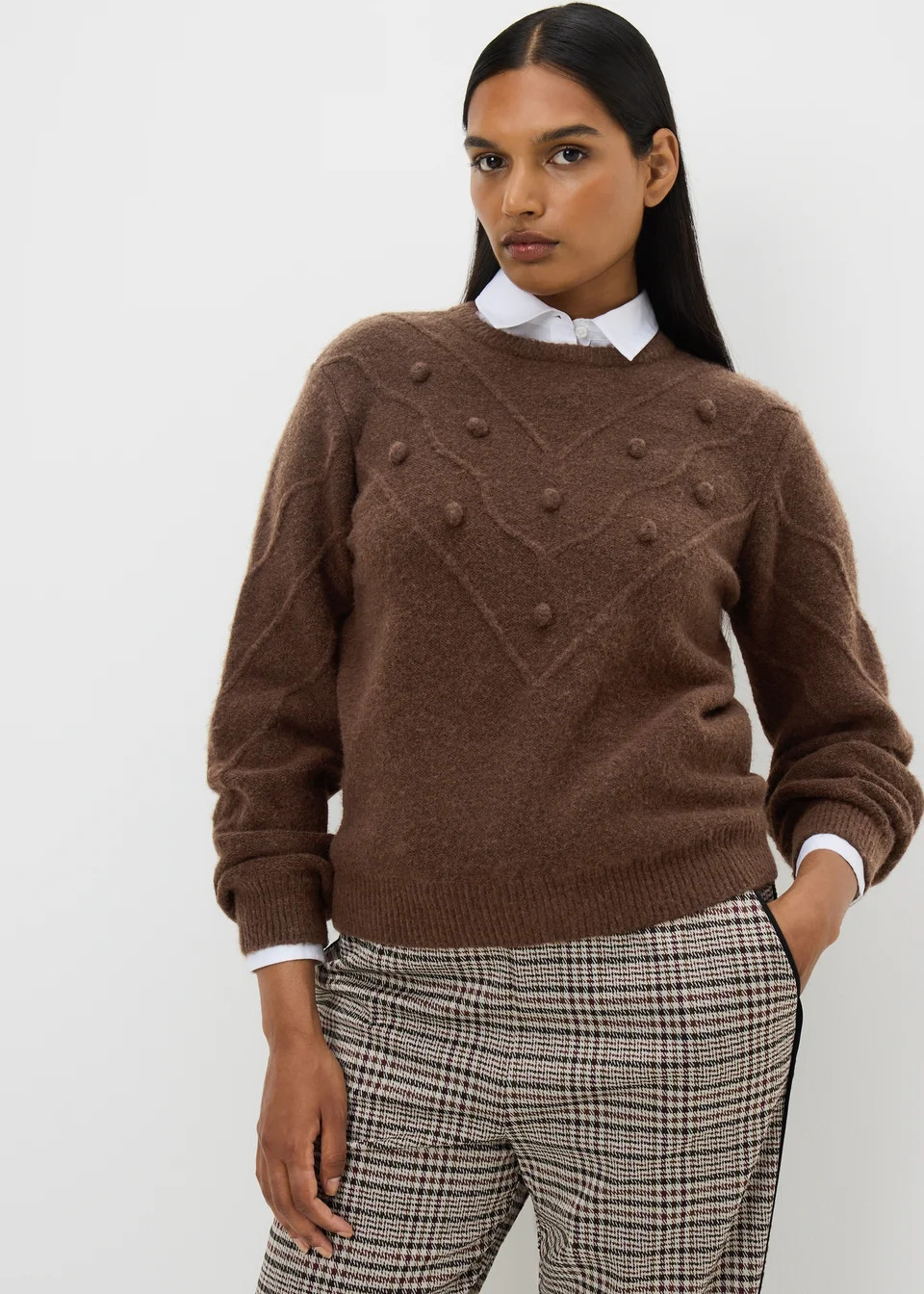 Chocolate Bobble Stitch Jumper | Matalan (UK)