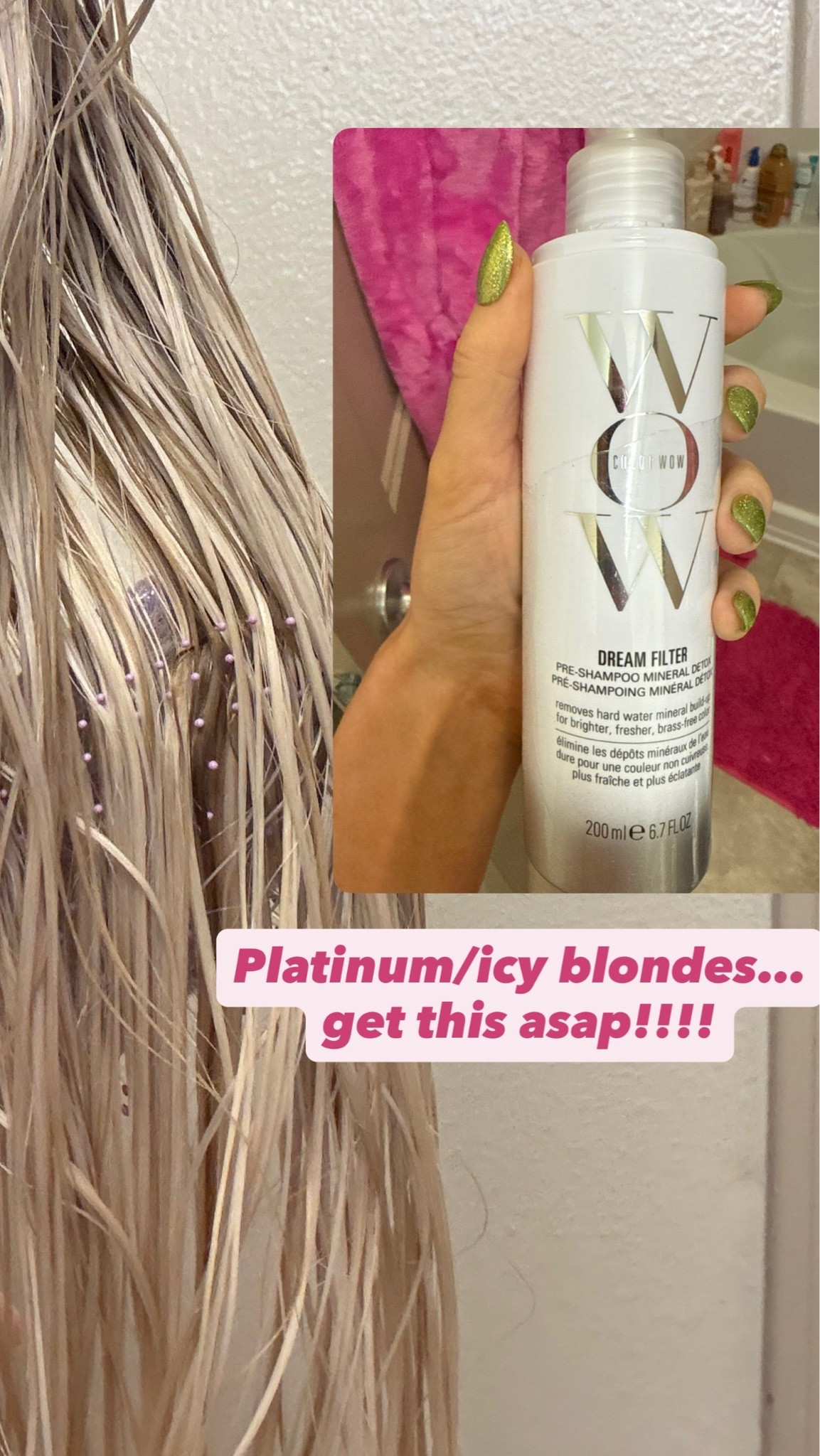 And it’s on sale!!!!!!! I have TERRIBLE city water and can’t have a shower filter but using this only one time helped SO. MUCH. will be using it daily now! I also use the MO purple shampoo with it which i’ll link too

#LTKBeauty #LTKSaleAlert #LTKgrwm
