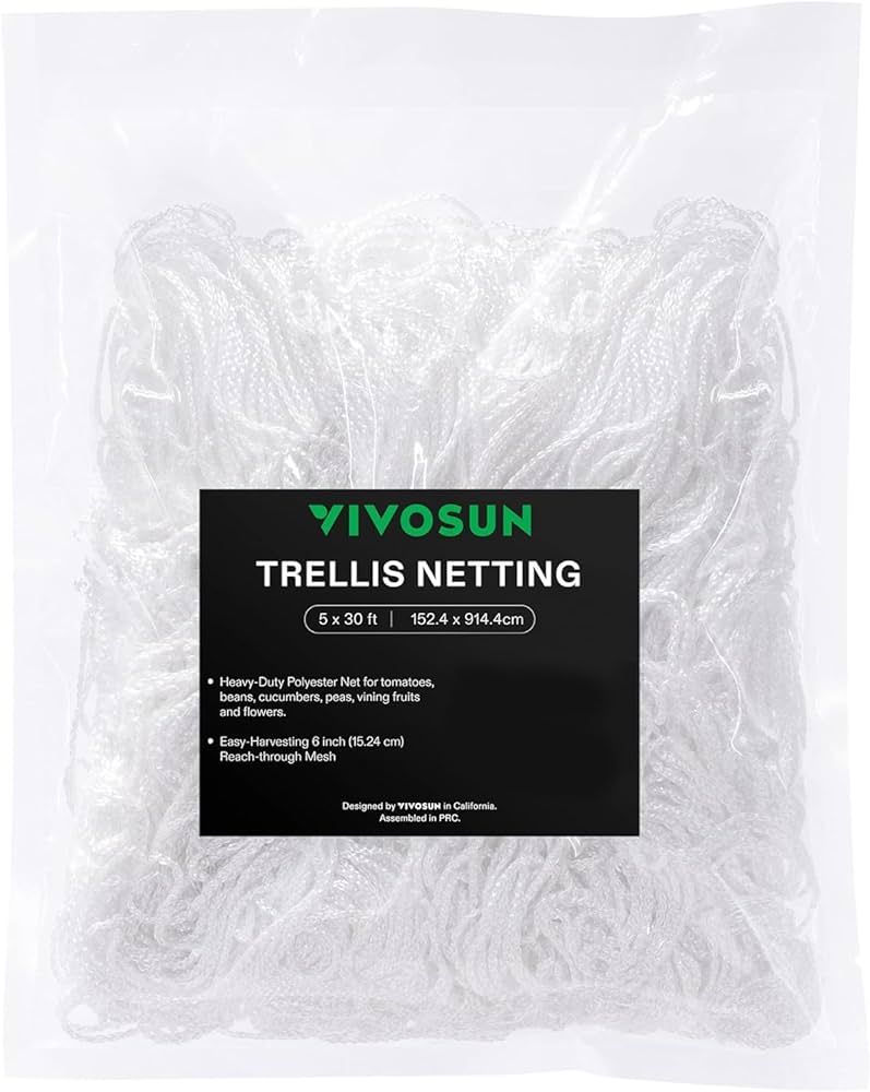 VIVOSUN Heavy-Duty Polyester Plant Trellis Netting 5 x 30ft 1 Pack | Amazon (US)