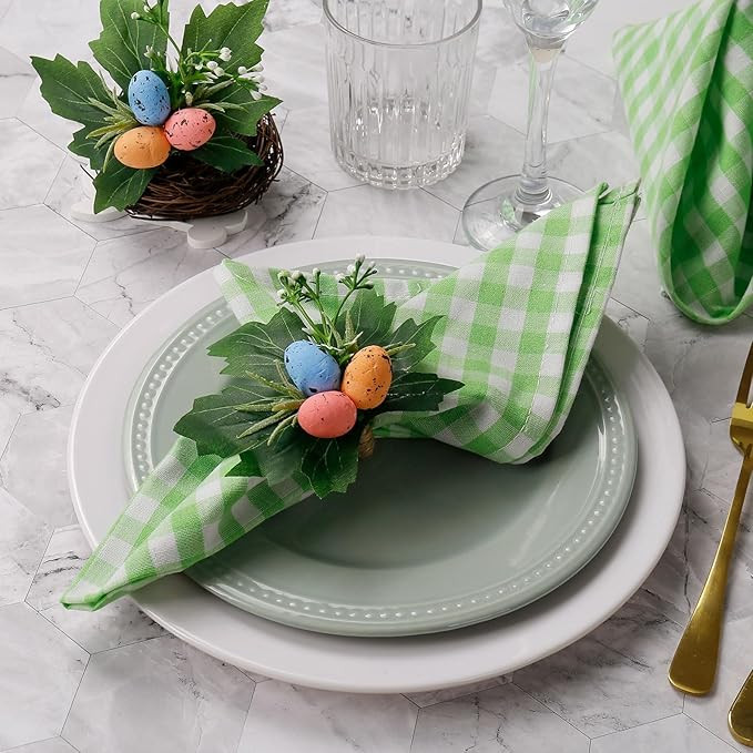 Easter Egg Napkin Ring Set of 6, Easter Table Decorations for Easter, Spring Wedding Table Settin... | Amazon (US)