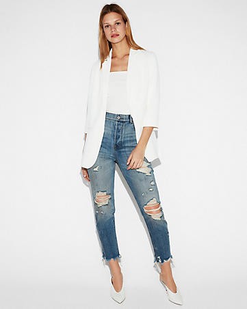 Rolled Sleeve Original Boyfriend Blazer | Express