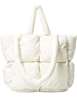 Puffer Shoulder Bag for Women Mini Down Satchel Hobo Bag Quilted Tote Bag Chic Purses 2024 | Amazon (US)