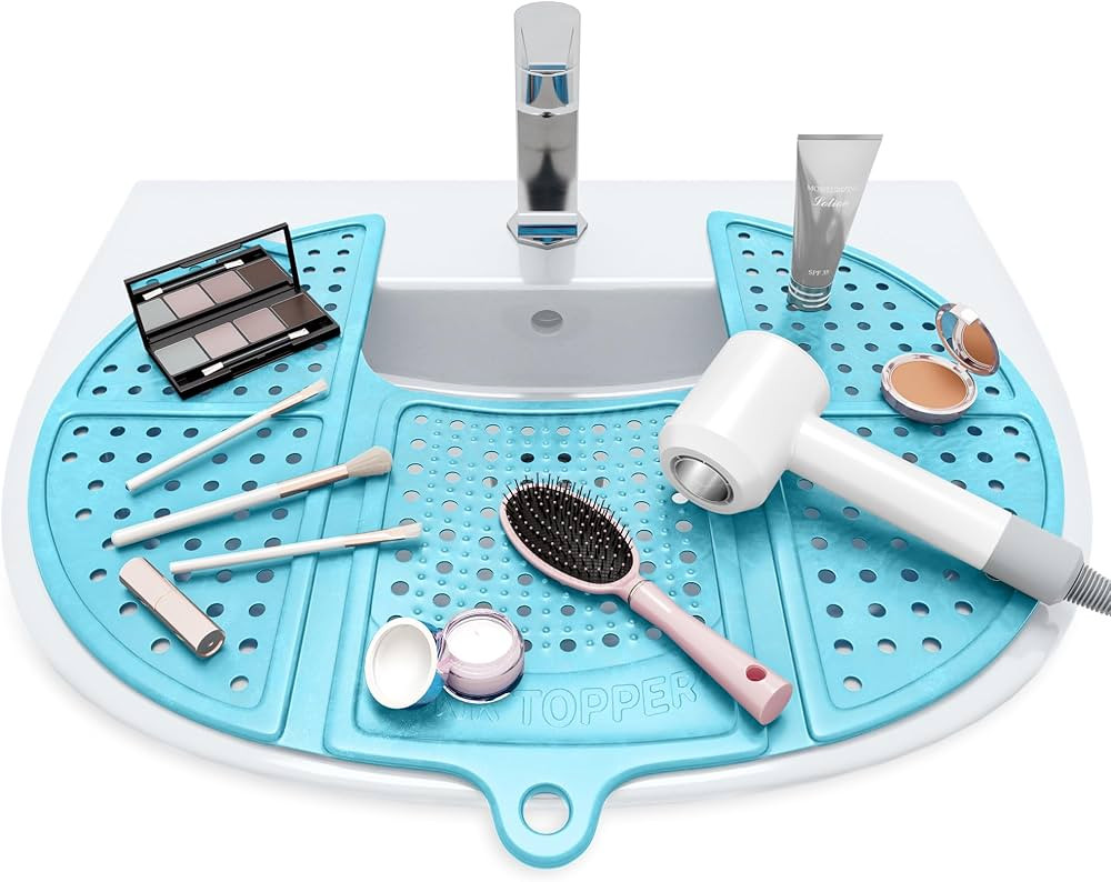 Sink Topper Foldable Sink Cover | Silicone Beauty Makeup Brush Cleaning Mat | Hot Tools Organizer... | Amazon (US)