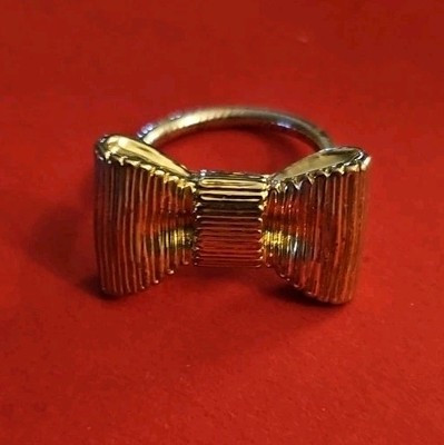 Kate Spade Gold Bow Ring Size 6 All Wrapped Up Statement Jewelry Runway Chunky | eBay US