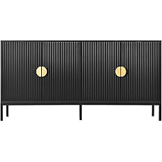 63" Fluted Sideboard Buffet Cabinet with Storage,Wood Sideboard with Doors,Adjustable Shelves,Mod... | Amazon (US)