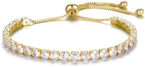 Fashion Bracelets for Women|Tennis Bracelets for Women|18K Gold Plated Bracelets for Women|Silver... | Amazon (US)