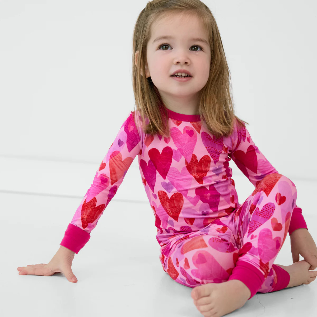 Pink Hearts & Crafts Two-Piece Pajama Set | Little Sleepies