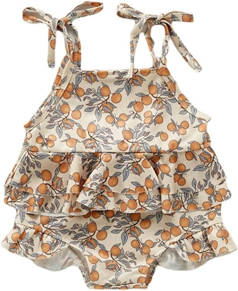 Infant Baby Girl Swimsuit Two-Piece Strap Ruffle Floral Bikini Swimwear Bathing Suit Summer Beach... | Amazon (US)