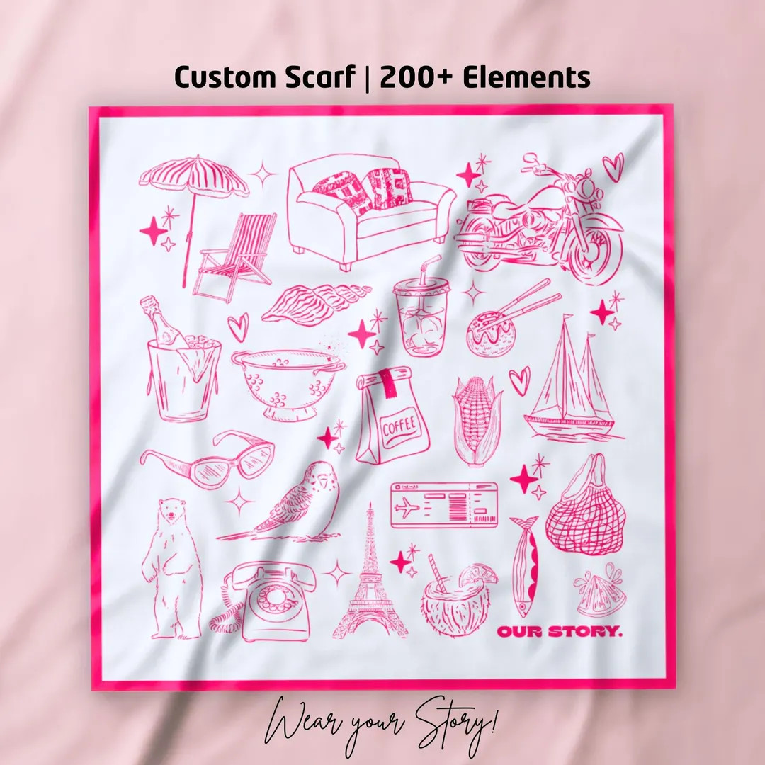 Custom Memory Scarf: Design Your Own Icon Scarf, Personalized Keepsake - Etsy | Etsy (US)