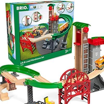 Brio World - 33887 Lift & Load Warehouse Set | 32 Piece Train Toy with Accessories and Wooden Tra... | Amazon (US)