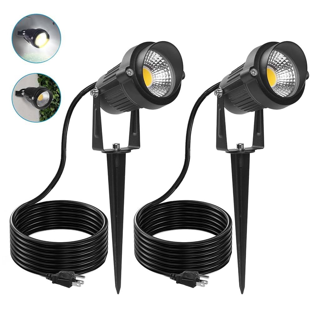 LASONAS Dusk to Dawn Spotlight Outdoor 5W LED Spot Lights with Photocell Sensor 120V Landscape Li... | Amazon (US)