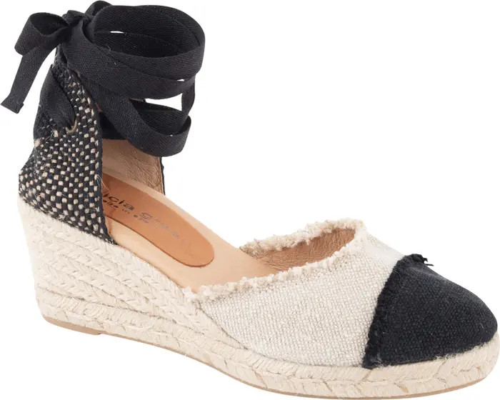Elle Cap Toe Ankle Tie Espadrille | Nordstrom
