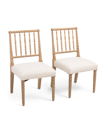 Set Of 2 21x34 Wooden Spindle Dining Chairs | TJ Maxx