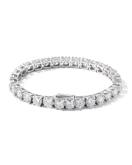 ReyFolop Moissanite Tennis Bracelet 3mm-5mm D Color VVS1 Round Cut Diamond Tennis Bracelet 18K Wh... | Amazon (US)
