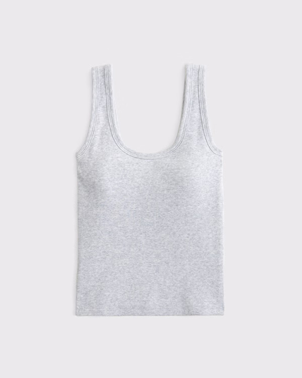 Bra-Free Rib Scoopneck Tank | Abercrombie & Fitch (US)