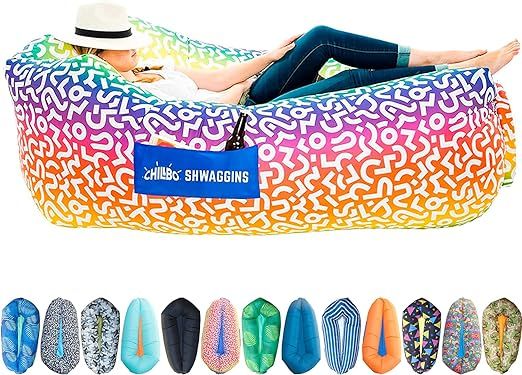 Amazon.com : Chillbo Shwaggins Inflatable Couch – Cool Inflatable Lounger. Upgrade Your Camping... | Amazon (US)